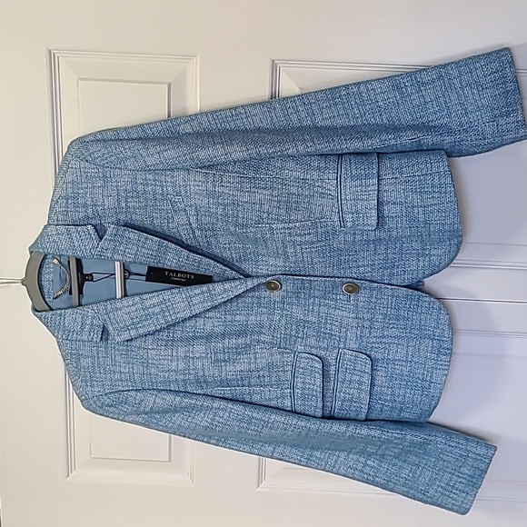 🔥Talbots Blazer Blue Tweed Jacket Women Size 10 NWT linen cotton blend - Picture 17 of 17